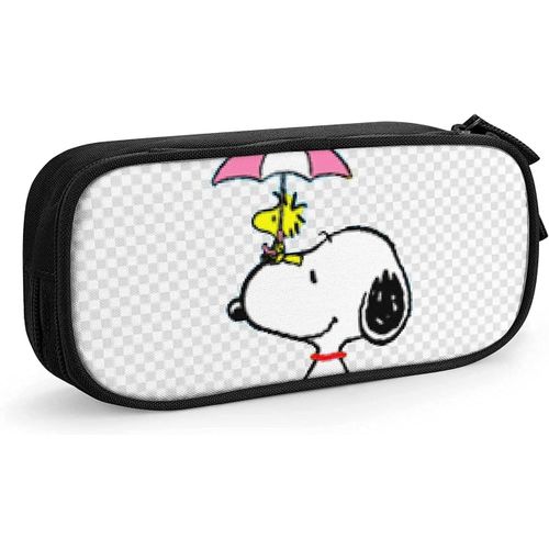 Snoopy Trousse À Crayons Mignonne À Fermeture Éclair - Sac De Rangement Pour Stylos - Boîte À Crayons Pour Étudiants - Organisateur De Pièces De Monnaie - Étui À Crayons Pour Filles Et Garçons - Rose-Noir