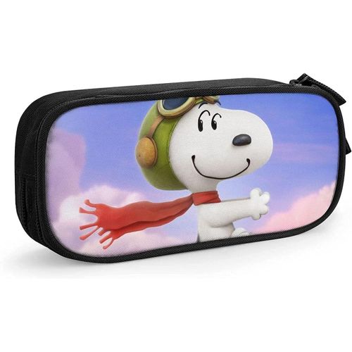 Snoopy Trousse À Crayons Mignonne À Fermeture Éclair - Sac De Rangement Pour Stylos - Boîte À Crayons Pour Étudiants - Organisateur De Pièces De Monnaie - Étui À Crayons Pour Filles Et Garçons - Rose-Noir