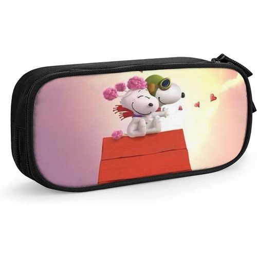Snoopy Trousse À Crayons Mignonne Avec Fermeture Éclair Pour Stylos, Sac De Rangement Pour Étudiants, Porte-Boîte À Crayons, Organisateur De Pièces De Monnaie, Étui À Crayons Pour Filles Et Garçons, Noir-Noir