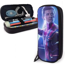 Spiderman Trousse À Crayons En Cuir Trousse À Crayons Sac De Papeterie Bureau Boîte De Rangement Portable Boîte À Cosmétiques Dossier