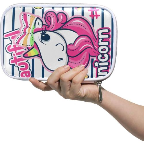 Stylo Papeterie Sac Pochette À Fermeture Éclair Sac À Main Trousse À Crayons Rose Licorne Fille Pour Étudiant Fille Garçon Enfants Cheval Cosmétique Trousse De Maquillage