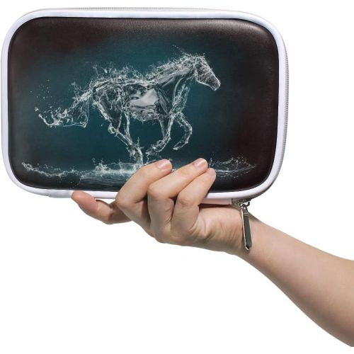 Stylo Papeterie Sac Cheval Eau Course Pour Étudiant Fille Garçon Enfants Fleur Trousse À Crayons Pochette Sac À Main Cosmétique Maquillage Sac Fermeture Éclair