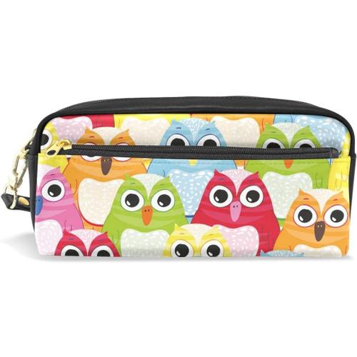 Stylo Stationnaire Sac Coloré Animal Oiseau Hibou Pochette Sac À Main Fermeture Éclair Pour Étudiant Fille Garçon Enfants Trousse De Maquillage Cosmétique Trousse À Crayons Nature