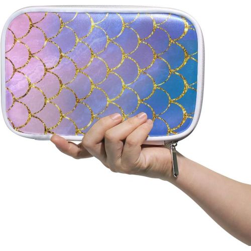 Stylo Stationnaire Personnalisé Sac De Maquillage Cosmétique Trousse À Crayons Pour Étudiant Fille Garçon Enfants Sirène Écailles De Poisson Fermeture Éclair Pochette Sac À Main