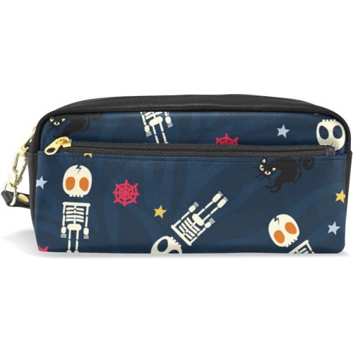 Stylo Stationnaire Sac Trousse À Crayons Mignon Crâne Robot Chat Noir Harajuku Pochette À Fermeture Éclair Sac À Main Trousse De Maquillage Cosmétique Pour Étudiant Garçon Fille