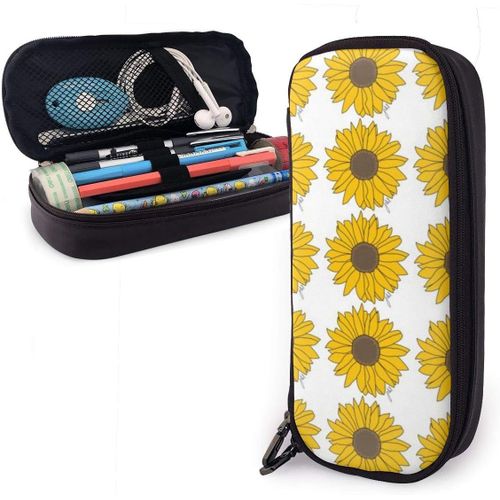 Tournesol Power Trousse À Crayons De Grande Capacité Avec Fermeture Éclair Pour L'école Et Le Bureau, Trousse De Maquillage Multifonction
