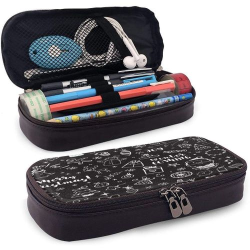 Trousse À Crayons Anime Cartoon Movie Fée Clochette Trousse À Crayons En Cuir Pu Étuis À Stylos Porte-Pochette Papeterie Cosmétique Sac À Double Fermeture Éclair Pour Igh/Moyen/Junior/Élémentaire/Enfants D'âge Préscolaire/Étudiant