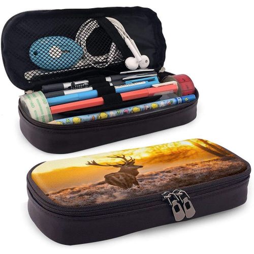 Trousse À Crayons Anime Movie Smallfoot Trousse À Crayons En Cuir Pu Étuis À Stylos Porte-Pochette Papeterie Cosmétique Sac À Double Fermeture Éclair Pour Igh/Moyen/Junior/Élémentaire/Enfants D'âge Préscolaire/Étudiant