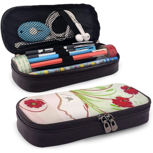 Dala Trousse À Crayons En Cuir Imprimé Avec Motif Cheval Pastel Et Symétrie Pastel ? Trousse À Crayons Et Stylos