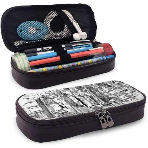 Daisy Grande Trousse En Cuir Durable Avec Fermeture Éclair Pour L'école Et Le Bureau