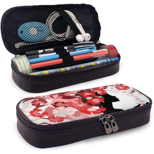 Fournitures De Bureau Écriture Trousses Navy Blue Pirate Pattern Pencil Case Holder Large Capacity Pencil Pouch Stationery Organizer With Zipper For School Office,Multifunction Cosmetic Makeup Bag