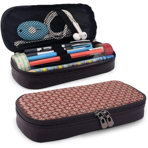 Fournitures De Bureau Écriture Trousses Pu Leather Pencil Case Penguin Say Hi Pen Pouch Holder Zipper Pen Pouch Pencil Holder Case For School Work Office