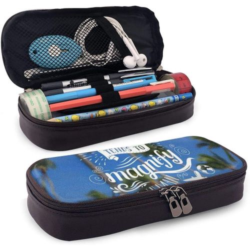 Matrix Backgrounds Trousse À Crayons En Cuir Durable Avec Fermeture Éclair Pour L'école Et Le Bureau