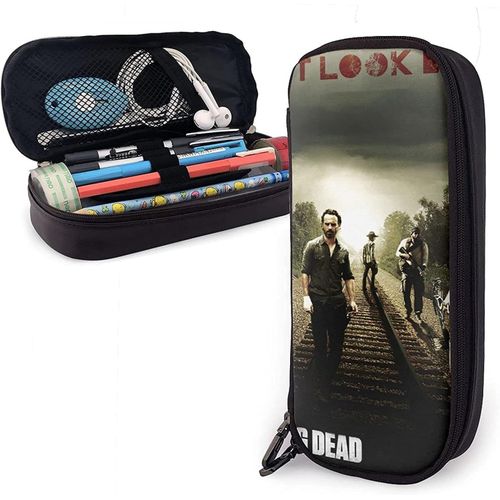 Shiba Inu Trousse À Crayons En Cuir Durable Avec Fermeture Éclair Pour L'école Et Le Bureau Motif Visage De Chien