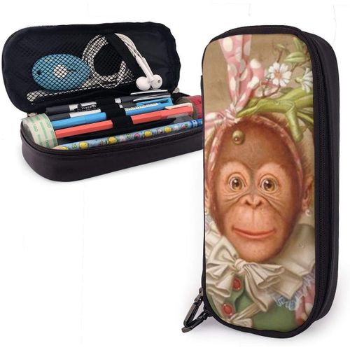 Trousse À Crayons En Cuir Durable Avec Fermeture Éclair Motif Dragon Barbu Et Lézards