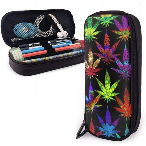 Trousse À Crayons En Cuir Durable Avec Fermeture Éclair Motif Tournesol