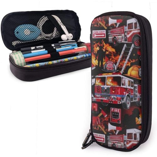 Trousse À Crayons En Cuir Durable Avec Fermeture Éclair Pour L'école Et Le Bureau Motif Bébé Ours Et Lune