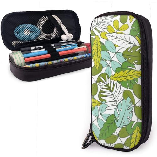 Trousse À Crayons En Toile Motif Caméléons Dans Une Forêt Émeraude 21 X 5,5 X 5 Cm
