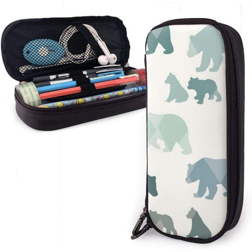 Trousse À Crayons En Toile Motif Peau De Vache Camouflage Militaire Bleu Nuit 21 X 5,5 X 5 Cm