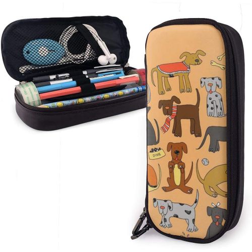 Trousse À Crayons En Toile Motif Singe Jungle Arbre Moutarde Pour Étudiants En Toile Trousse À Crayons Pochette De Maquillage 21 X 5,5 X 5 Cm