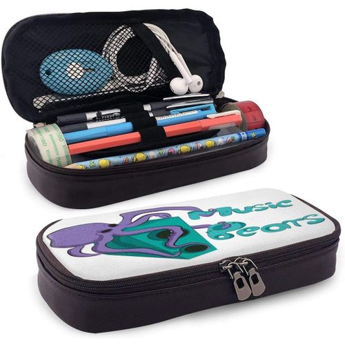 Trousse À Crayons Verticale Avec Motif De Lune Et Loup - Trousse À Crayons Rétractable - Trousse De Rangement Portable - Trousse À Maquillage Pour Fille Et Femme
