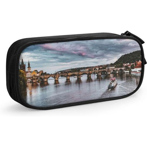 Trousse De Maquillage En Cuir Durable Avec Fermeture Éclair Motif Cheval Marguerite