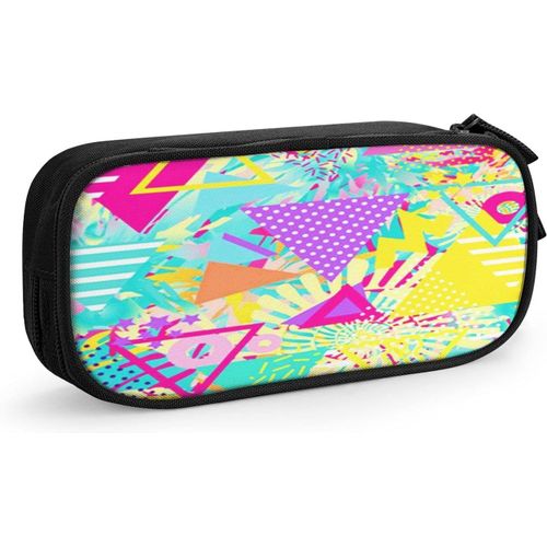 Trousse De Maquillage En Cuir Durable Avec Fermeture Éclair Pour L'école Et Le Bureau Motif Loup