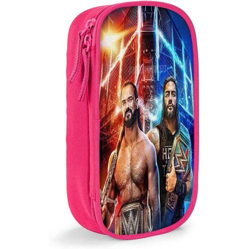 Wwe Pencase Trousse À Crayons, Trousse De Voyage De Grande Capacité, Trousse À Crayons À Fermeture Éclair, Cadeaux Pour Garçon Et Fille, Sac De Rangement Pour Étudiants, Rose