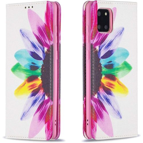Coque Pour Samsung Galaxy Note10 Litepu Cuir Portefeuille Double Protection Casehousse Étui Avec Fermeture Magnétiquefentes De Cartesantichoc Flip Téléphone Cover Fleurs Colorées