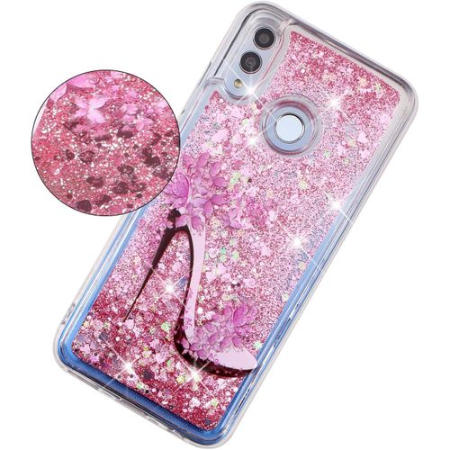 Liquide Paillette Etui Housse Pour Huawei P Smart 2019case Sables Mouvants Housse Glitter Silicone Transparente Souple Brillante Avec High Heel Motif Bumper Case Pour Honor 10 Lite