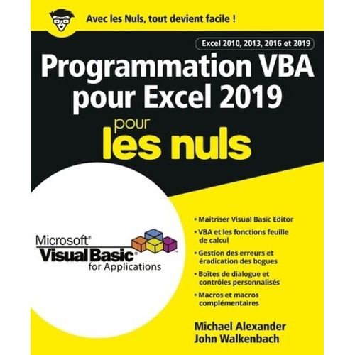 Programmation Vba Pour Excel 2019 Pour Les Nuls