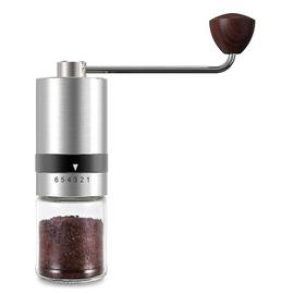 Machine à moudre manuelle à café en acier inoxydable et en verre