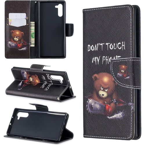 Étui À Rabat Pour Samsung Galaxy Note10 6.3"" Portefeuille En Cuir Coque Folio Housse Protection Motif Ne Touchez Téléphone Bookstyle Flip Cover Magnétique Et Rangements Cartes Livre Style