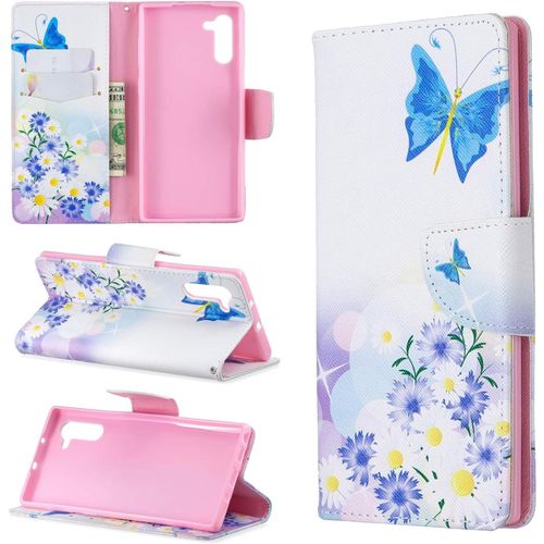 Étui À Rabat Pour Samsung Galaxy Note10 6.3"" Portefeuille En Cuir Coque Folio Housse Protection Motif Fée Papillon Bookstyle Flip Cover Magnétique Avec Et Rangements Cartes Livre Style Pu