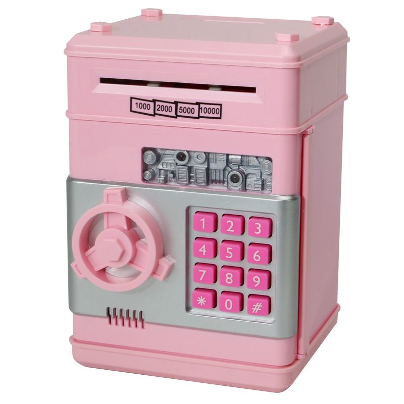 Tirelire rose pour les enfants filles, Banque de monnaie électronique Mini  jouet de guichet automatique, Boîte d'économie d'argent réel avec empreinte  digitale Pas, Défilement automatique Paper Money Coin Savi