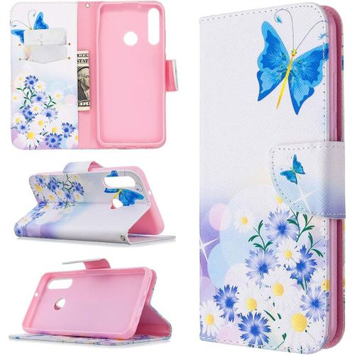 Étui À Rabat Pour Huawei Y6p Portefeuille En Cuir Coque Folio Housse Protection Motif Fée Papillon Bookstyle Flip Cover Magnétique Avec Rangements Cartes Livre Style Pu Huawei Y6p 6.3