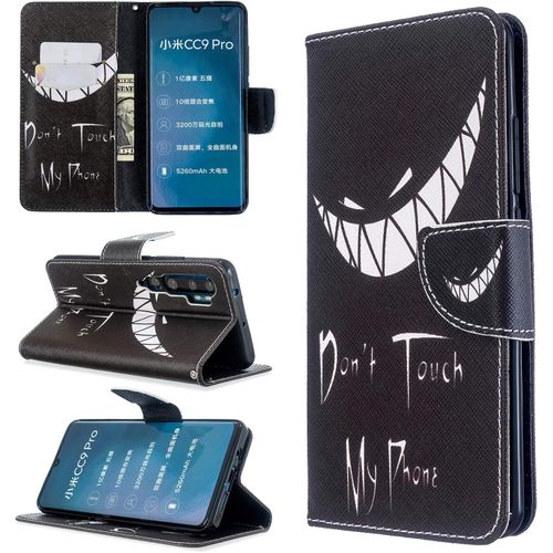 Étui À Rabat Pour Xiaomi Mi Note 10 Pro Cc9 Pro 6.47"" Portefeuille En Cuir Coque Folio Housse Protection Motif Sourire Bookstyle Flip Cover Stand Et Rangements Cartes Livre Pu Case