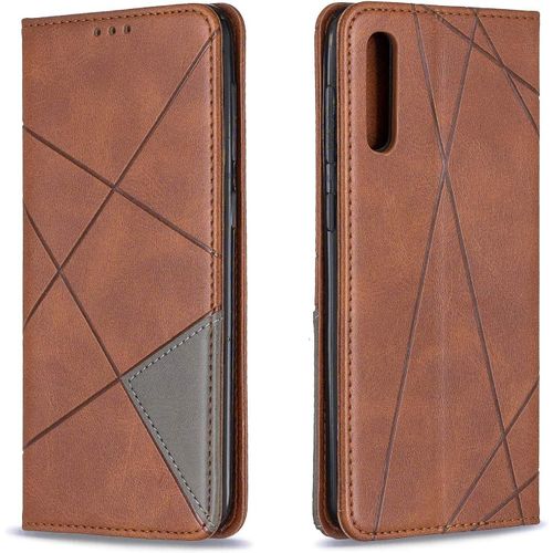 Étui Samsung Galaxy A50 A30s A50s Coque Portefeuille Pu Cuir Housse Protection Entreprise Bookstyle Flip Case Leather Wallet Magnétique Antichoc Pochette Pour Samsung A50 A30s A50s Marron
