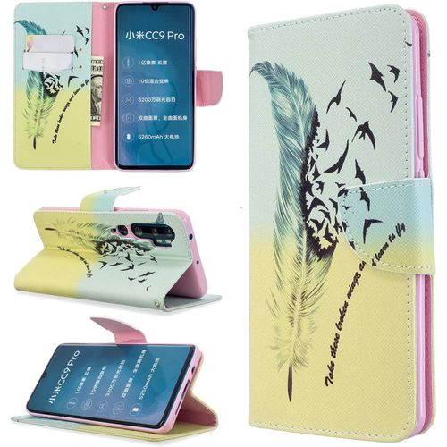 Étui À Rabat Pour Xiaomi Mi Note 10 Pro Note 10 6.47"" Portefeuille En Cuir Coque Folio Housse Protection Motif Ressort Bookstyle Flip Cover Stand Et Rangements Livre Style Pu Case