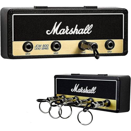 Marshall Porte Clef Mural Jack Rack 2.0 JCM800 Guitare Touche De Accroche Crochet Support pour Clé Maison De Fixation avec 4 porte-Clés Keyholder holder Set Noir (Keyholder Set Noir)