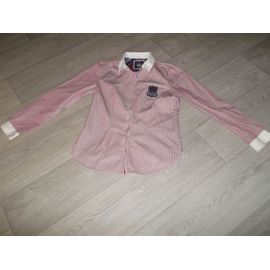 Chemise Burton Rouge Et Blanche Fines Lignes Écusson 38 Tbe