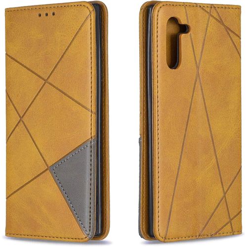 Étui Samsung Galaxy Note 10 Coque Portefeuille Pu Cuir Housse De Protection Entreprise Bookstyle Flip Case Leather Wallet Magnétique Antichoc Pochette Pour Samsung Galaxy Note 10 Orange
