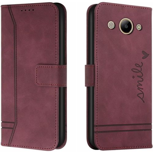 Coque Pour Huawei Y3 2017/Y3 2018/Y5 Lite 2017 Housse En Cuir Pu Premium Etui À Rabat Pochette De Portefeuille Étui De Protection Pour Huawei Y3 2017/Y3 2018/Y5 Lite 2017 Rouge