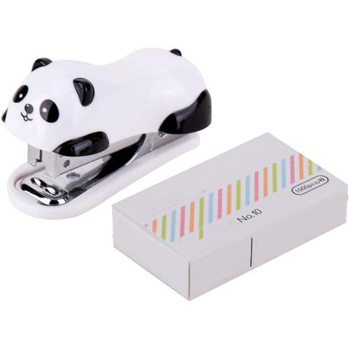 Mignon Panda Mini Agrafeuse Mignonne Bande Dessinée Bureau Agrafeuse Agrafeuse Portable Étudiant Papeterie Agrafage Machine 1 Pcs