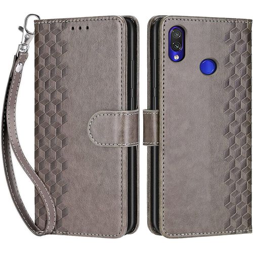 Coque Pour Xiaomi Redmi Note 7, Coque Xiaomi Redmi Note 7 Pro, Etui Protection Housse Premium Cuir De Portefeuille En Cuir Fermeture Magnétique Flip Case Pour Redmi Note 7 / 7 Pro / 7s Coque Gris