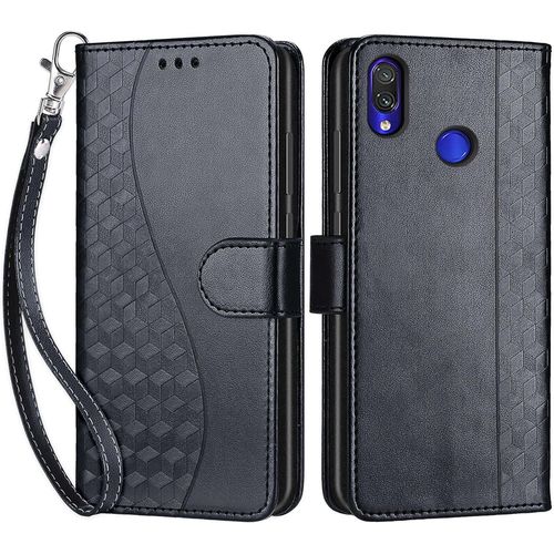 Coque Pour Xiaomi Redmi Note 7, Coque Xiaomi Redmi Note 7 Pro, Etui Protection Housse Premium Cuir De Portefeuille En Cuir Fermeture Magnétique Flip Case Pour Redmi Note 7 / 7 Pro / 7s Coque Noir
