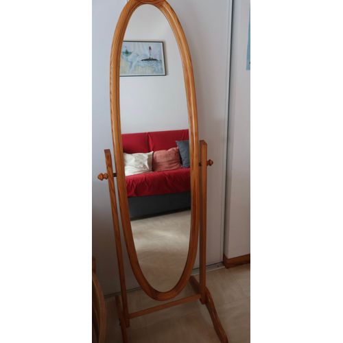 Miroir sur pied en pin