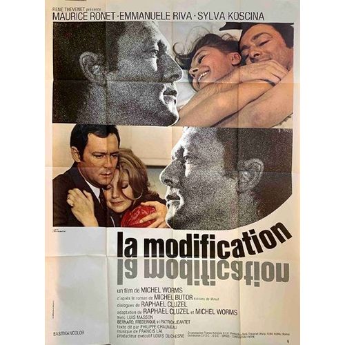 La Modification - Affiche Originale De Cinéma - Format 120x160 Cm - Un Film De Michel Worms Avec Maurice Ronet, Emmanuelle Riva, Sylva Koscina, Luis Masson, Frédérique Jeantet - Année 1970