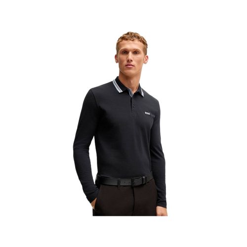 Polo Boss Pleats Ls Homme Bleu
