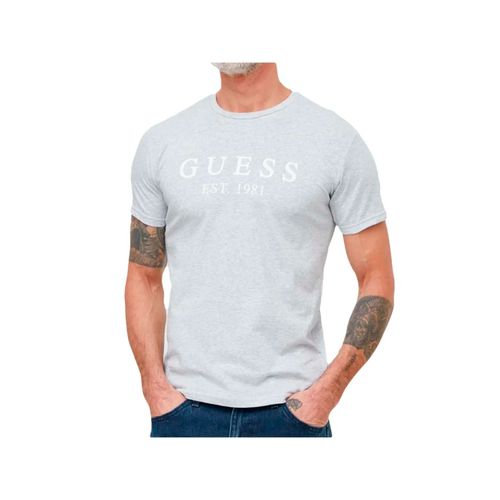 T Shirt Guess Est 1981 Homme Gris